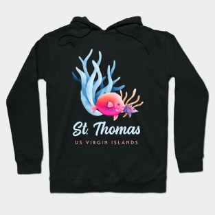 St Thomas US Virgin Islands USVI Coral Reef Fish Hoodie